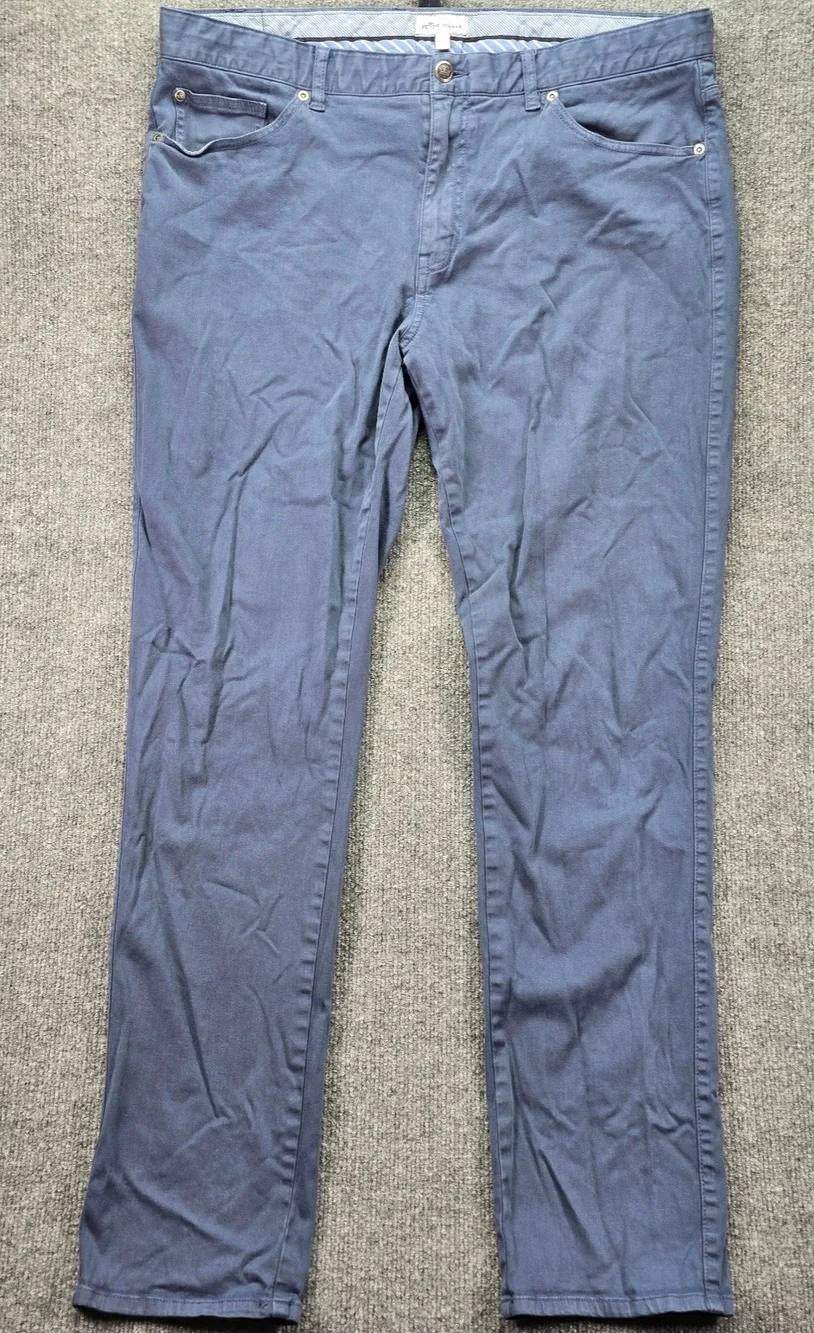 Peter Millar Pants Mens 38x33 Blue Ultimate Sateen 5 Pocket Stretch Golf Chinos